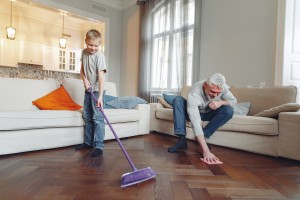 prepping interior of a home for real estate listing