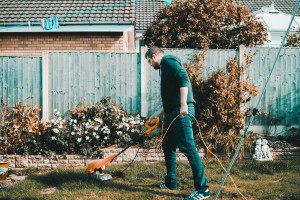 prepping real estate listing cleaning outdoors